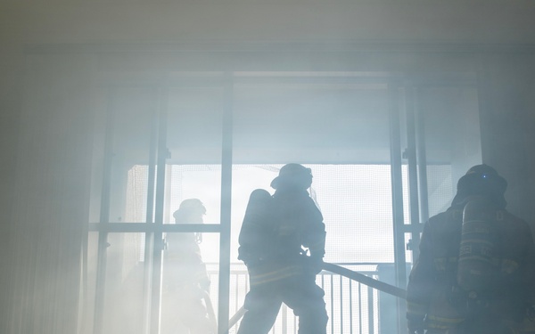 CFAS Fire and Emergency Services and Sasebo City Fire Bureau Firefighters Conduct Drill