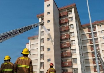 CFAS Fire and Emergency Services and Sasebo City Fire Bureau Firefighters Conduct Drill