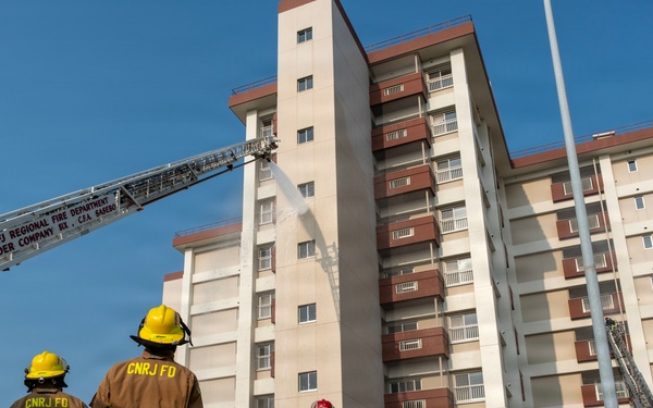 CFAS Fire and Emergency Services and Sasebo City Fire Bureau Firefighters Conduct Drill
