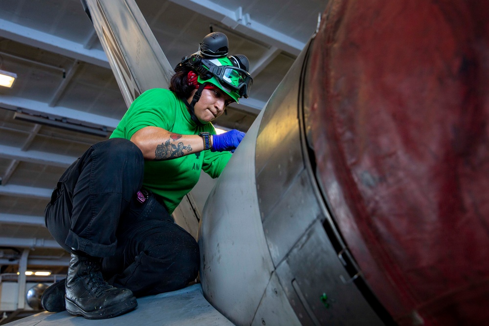 Abraham Lincoln conducts routine operations.