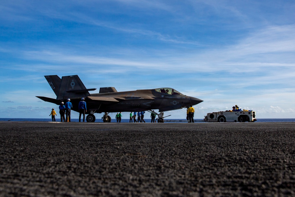 Abraham Lincoln conducts routine operations.