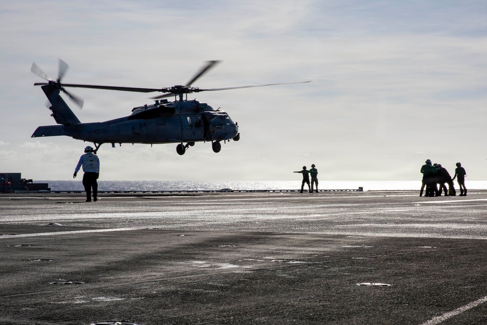 Abraham Lincoln conducts routine operations.