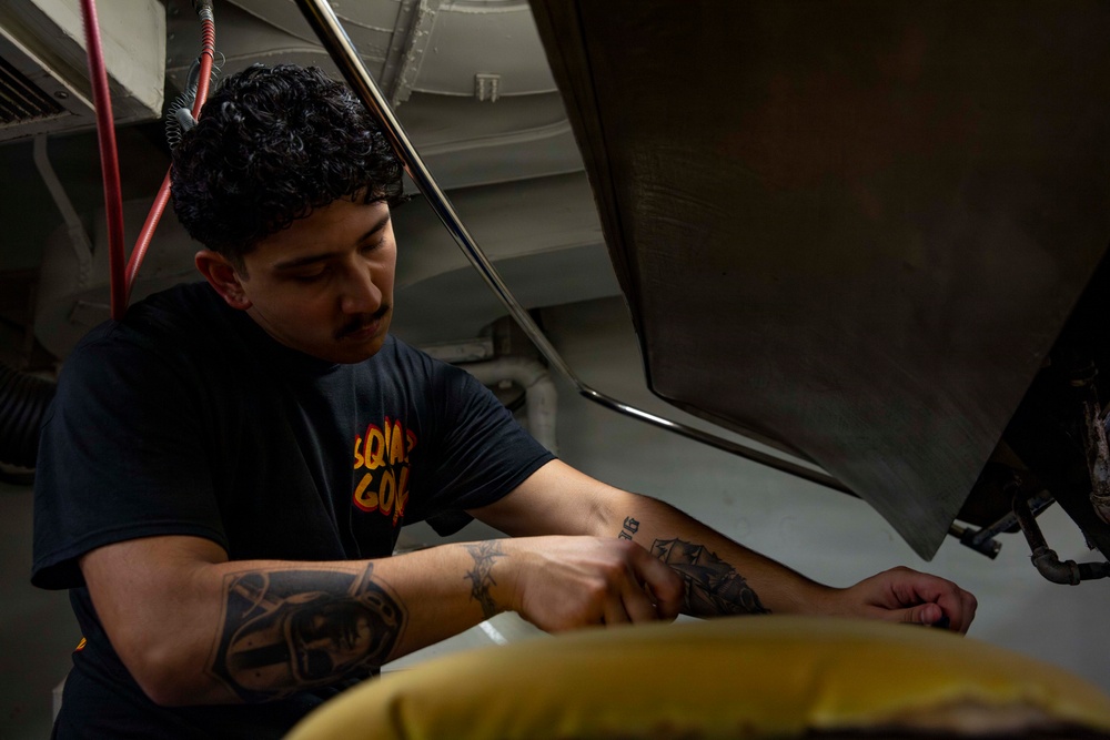 Abraham Lincoln conducts routine operations.