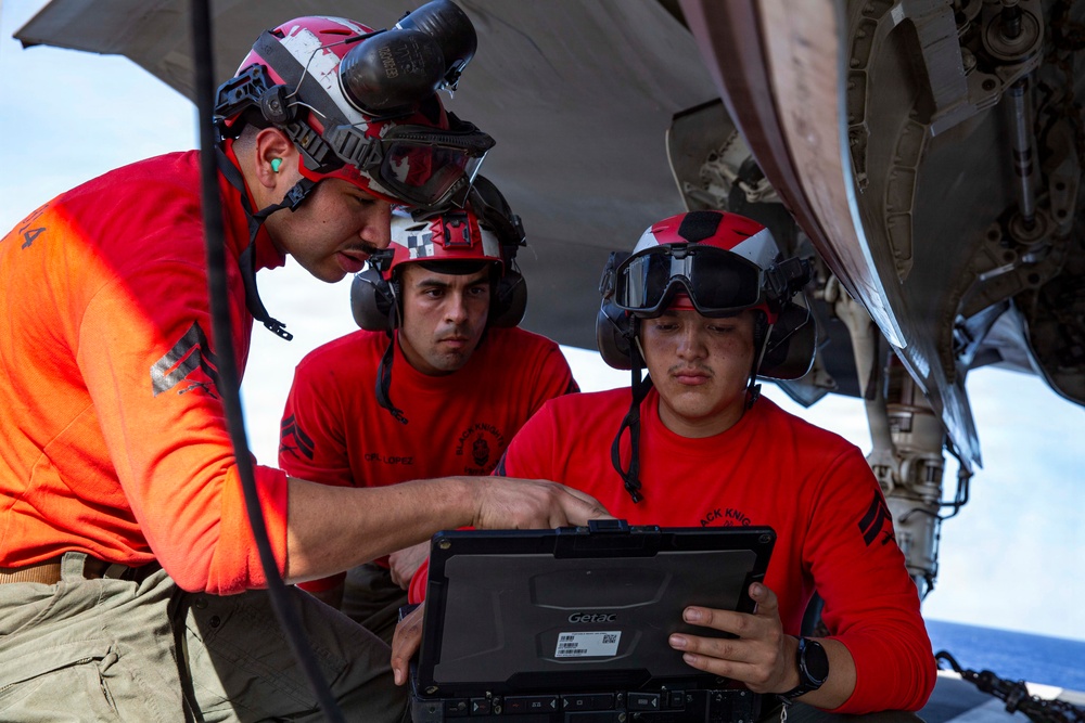 Abraham Lincoln conducts routine operations.