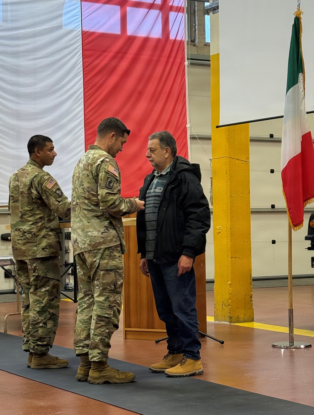 Italian host nation employees at Leghorn honored at their retirement