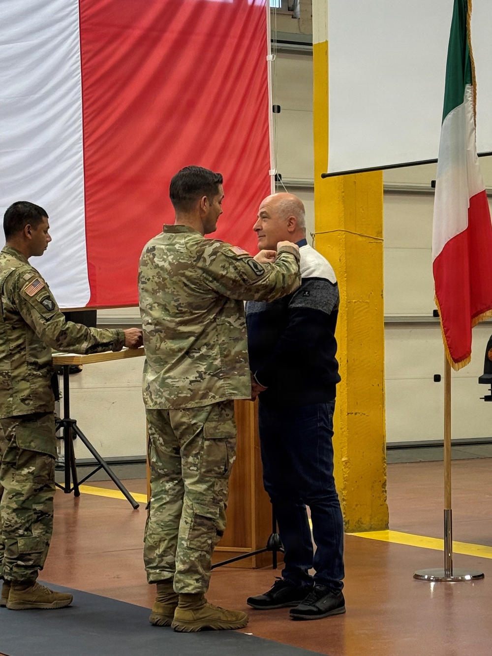 Italian host nation employees at Leghorn honored at their retirement