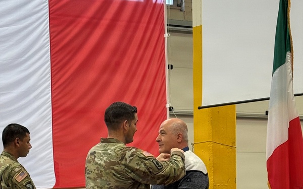 Italian host nation employees at Leghorn honored at their retirement