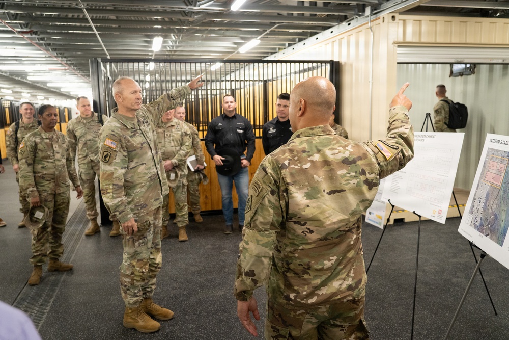 Senior Army Leadership Inspects Old Guard Interim Stables Nearing Completion
