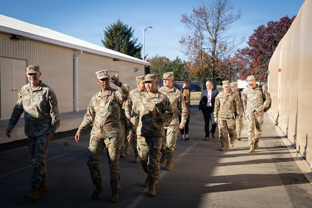Senior Army Leadership Inspects Old Guard Interim Stables Nearing Completion