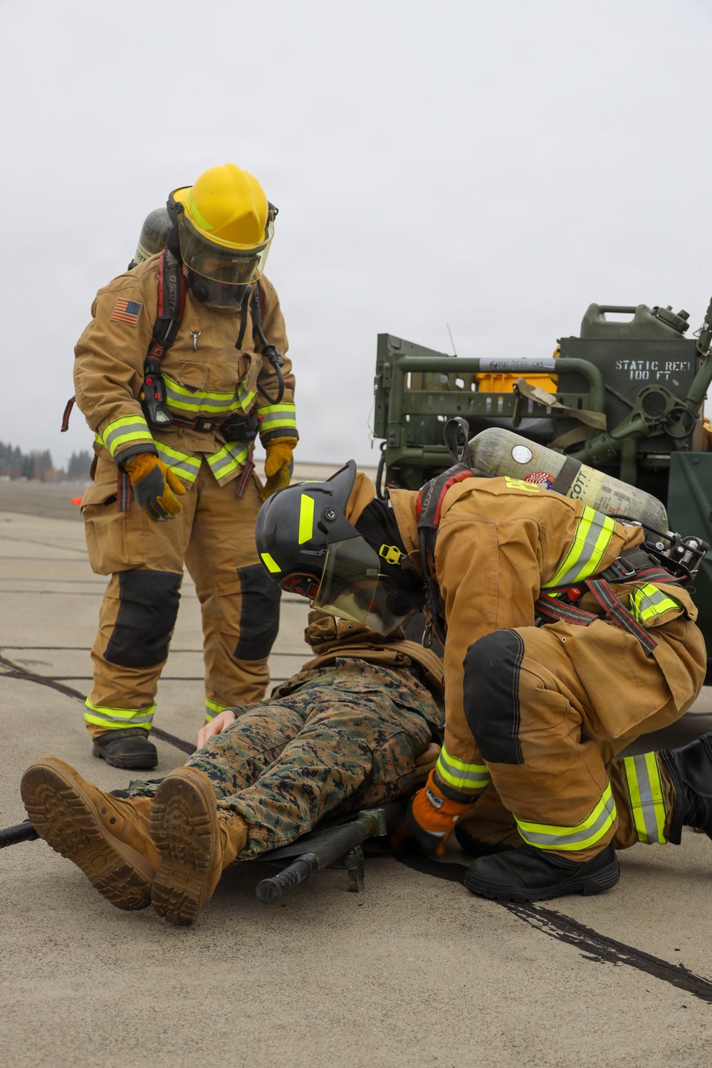 Steel Knight 25: MWSS-372 ARFF conducts simulated casualty drill at Mather node