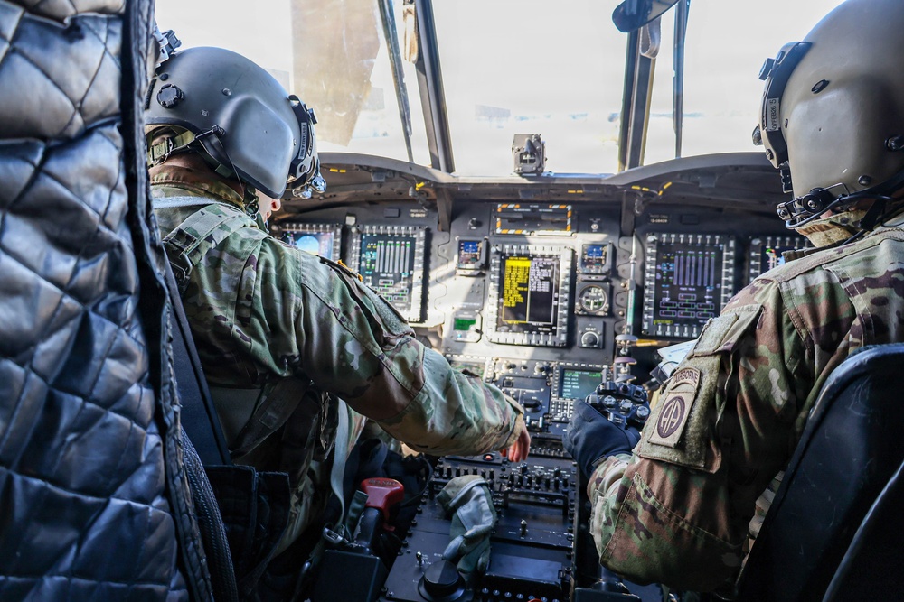 82nd Airborne CH-47 Chinook Aircrew Prepare to Conduct Combined Arms Field Exercise with SOF Civil Affairs