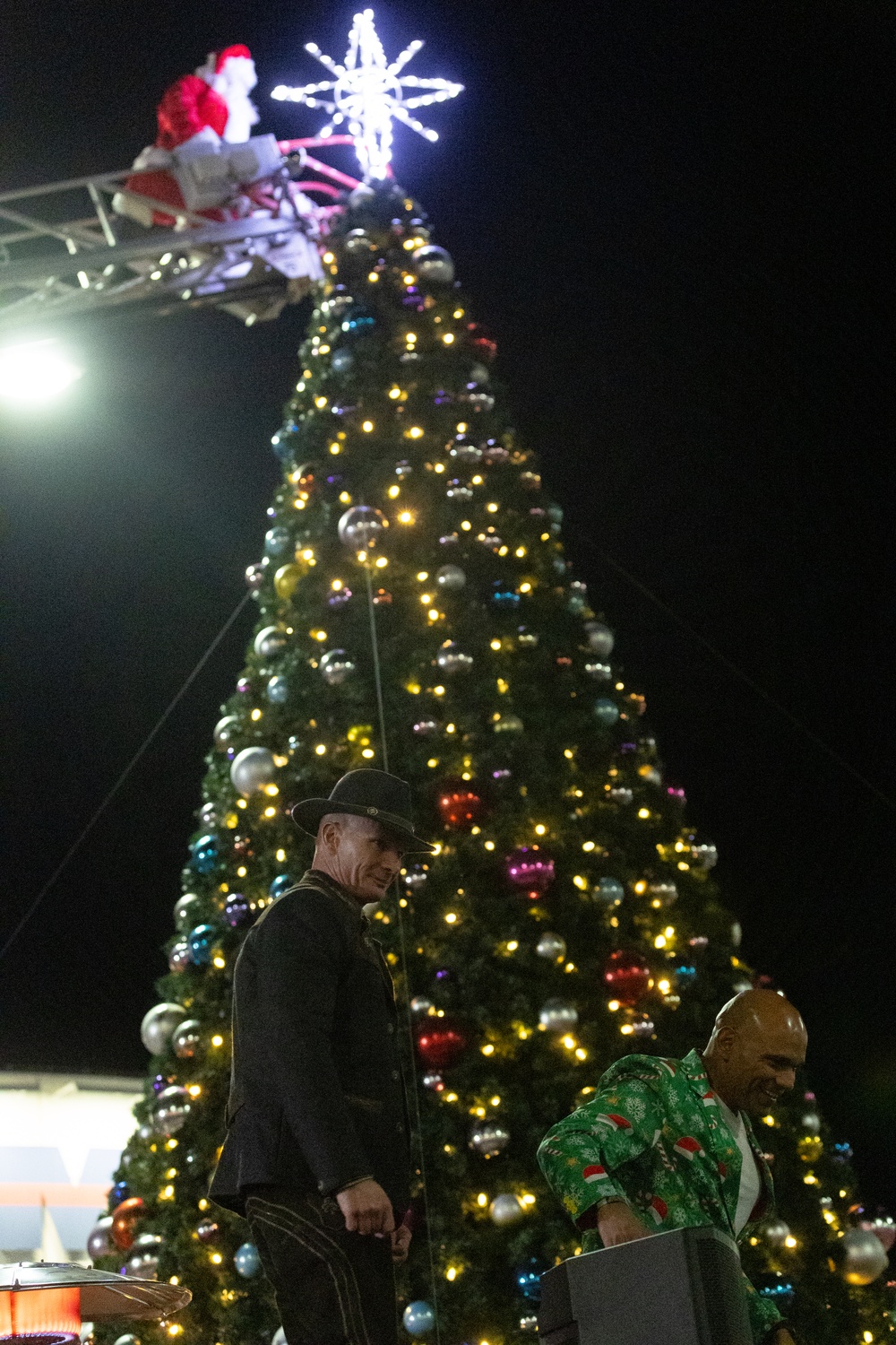 Christmas tree lighting at the Combat Center