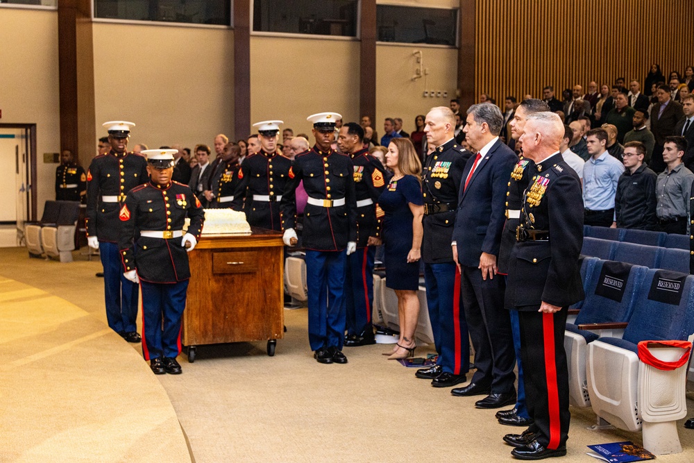 The Commandant, Gen. Eric M. Smith attends the Department of State Marine Corps 250th Birthday Cake Cutting Ceremony