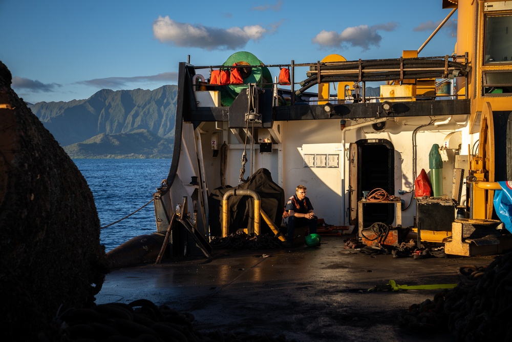 USCGC Juniper (WLB 201) conducts aids to navigation operations