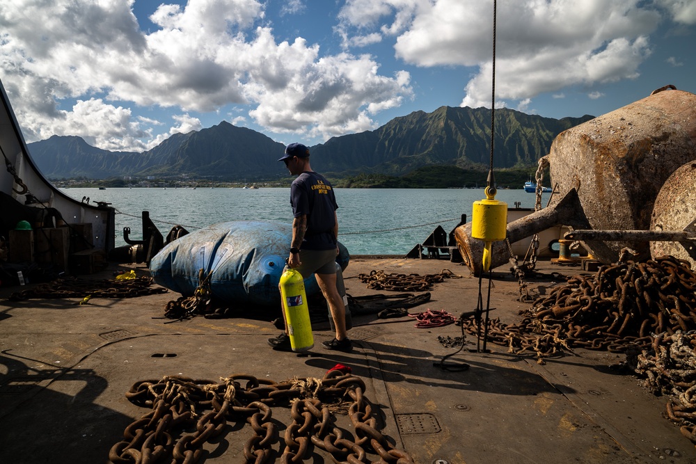 USCGC Juniper (WLB 201) conducts aids to navigation operations