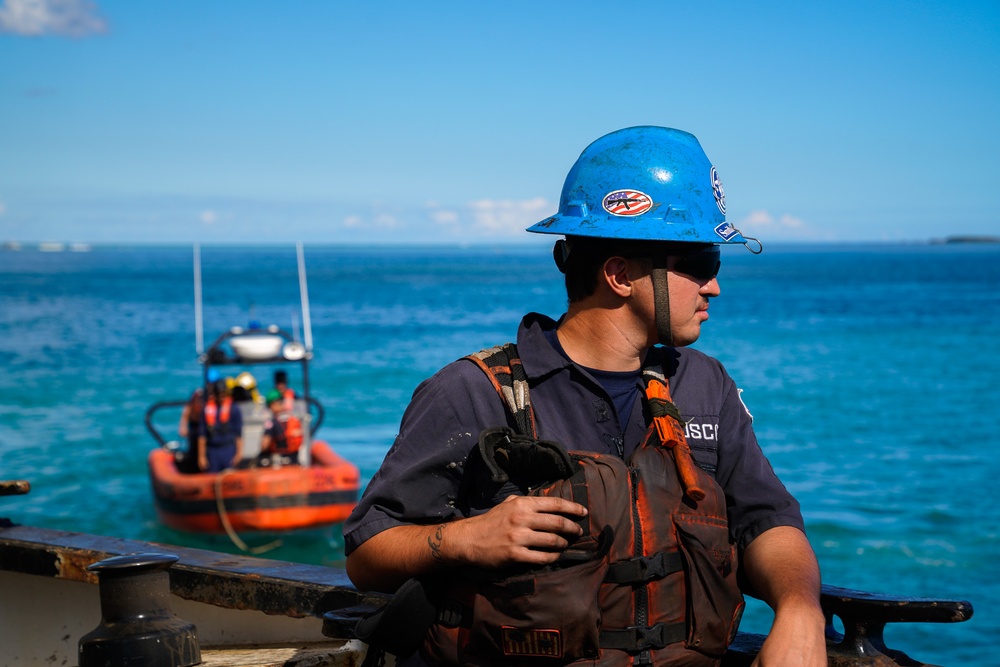 USCGC Juniper (WLB 201) conducts aids to navigation operations