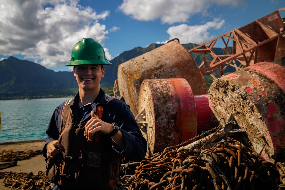 USCGC Juniper (WLB 201) conducts aids to navigation operations