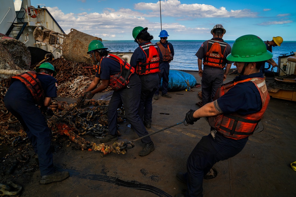 USCGC Juniper (WLB 201) conducts aids to navigation operations