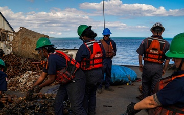USCGC Juniper (WLB 201) conducts aids to navigation operations