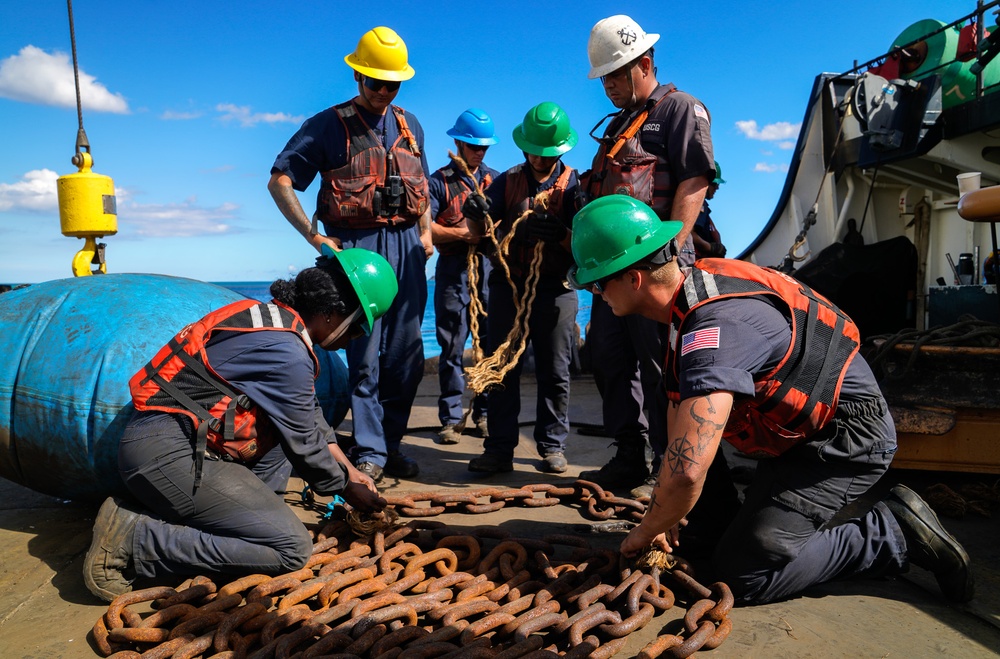 USCGC Juniper (WLB 201) conducts aids to navigation operations