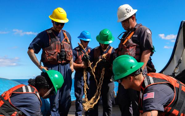 USCGC Juniper (WLB 201) conducts aids to navigation operations