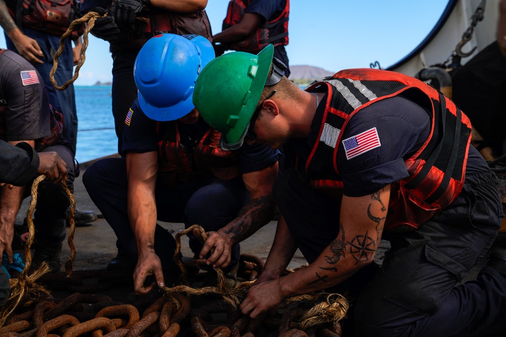 USCGC Juniper (WLB 201) conducts aids to navigation operations