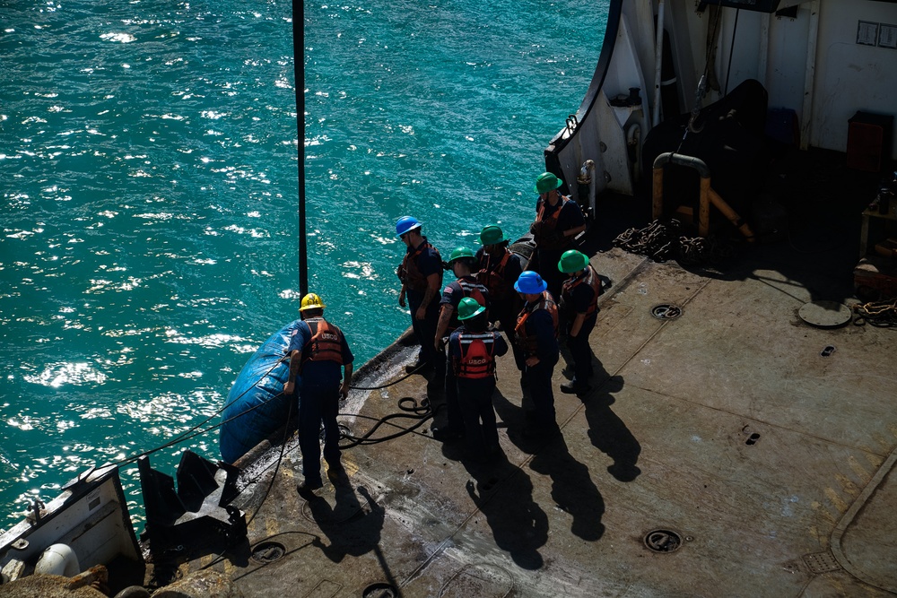 USCGC Juniper (WLB 201) conducts aids to navigation operations