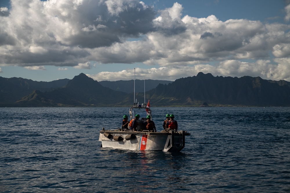 USCGC Juniper (WLB 201) conducts aids to navigation operations