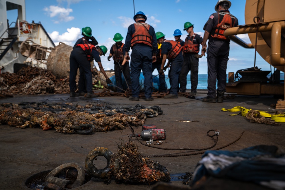 USCGC Juniper (WLB 201) conducts aids to navigation operations