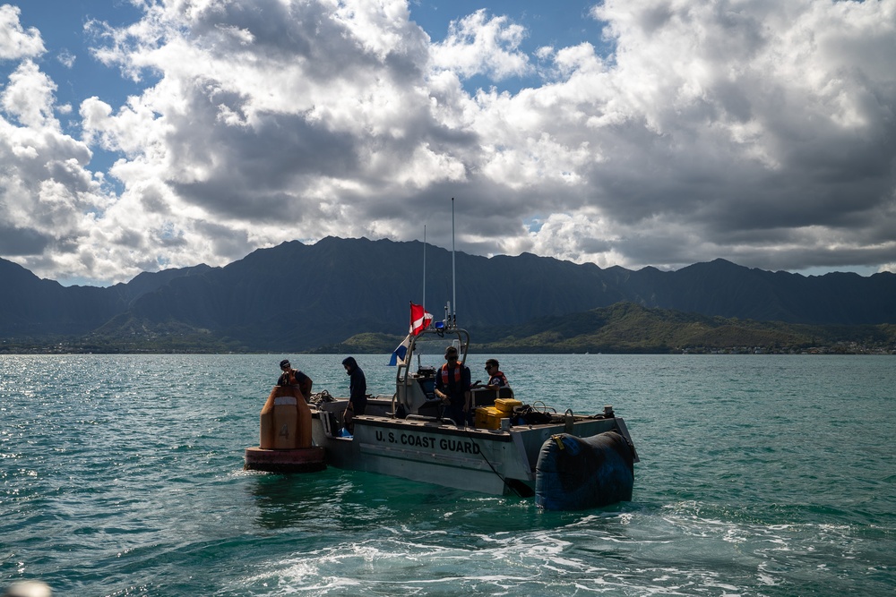 USCGC Juniper (WLB 201) conducts aids to navigation operations