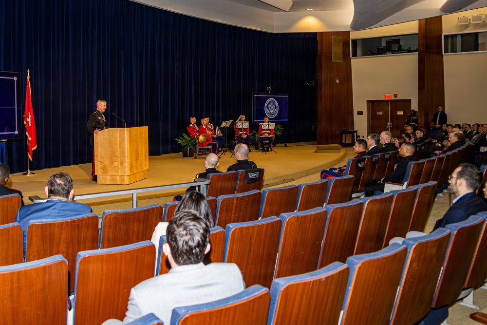 The Commandant, Gen. Eric M. Smith attends the Department of State Marine Corps 250th Birthday Cake Cutting Ceremony