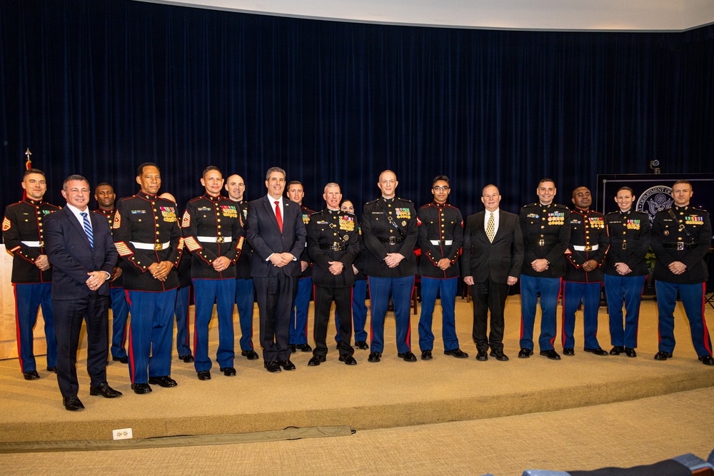 The Commandant, Gen. Eric M. Smith attends the Department of State Marine Corps 250th Birthday Cake Cutting Ceremony