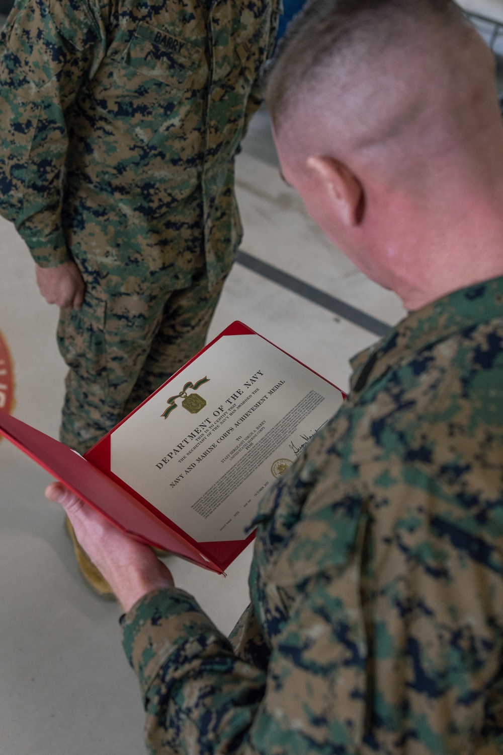SSgt Barry Hat Plaque Ceremony