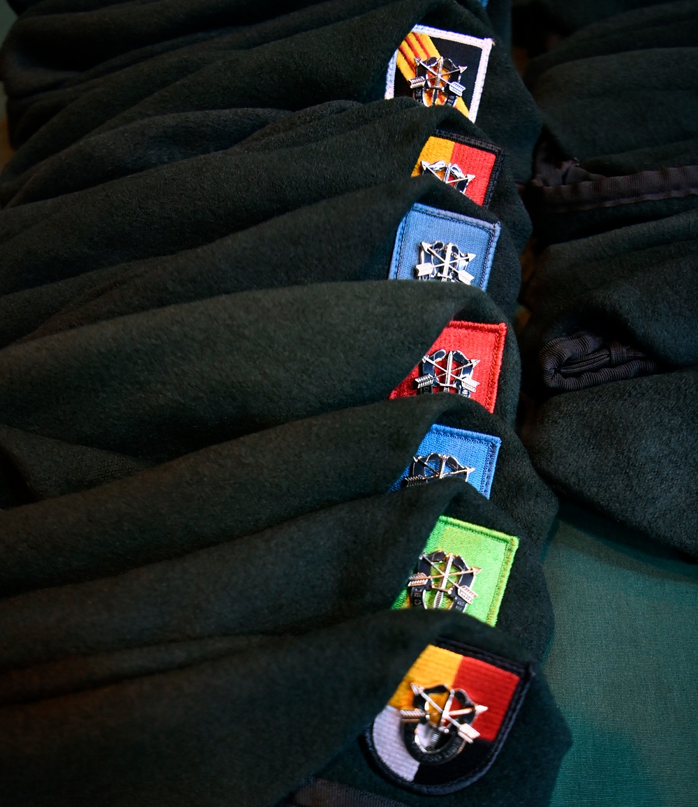 Special Forces Students Don Green Berets at Regimental First Formation