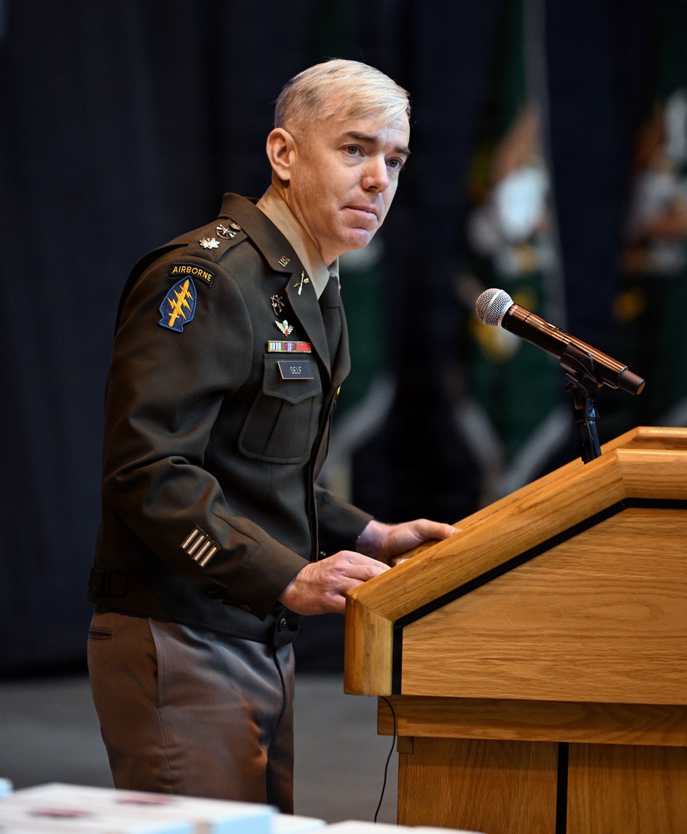 Special Forces Students Don Green Berets at Regimental First Formation