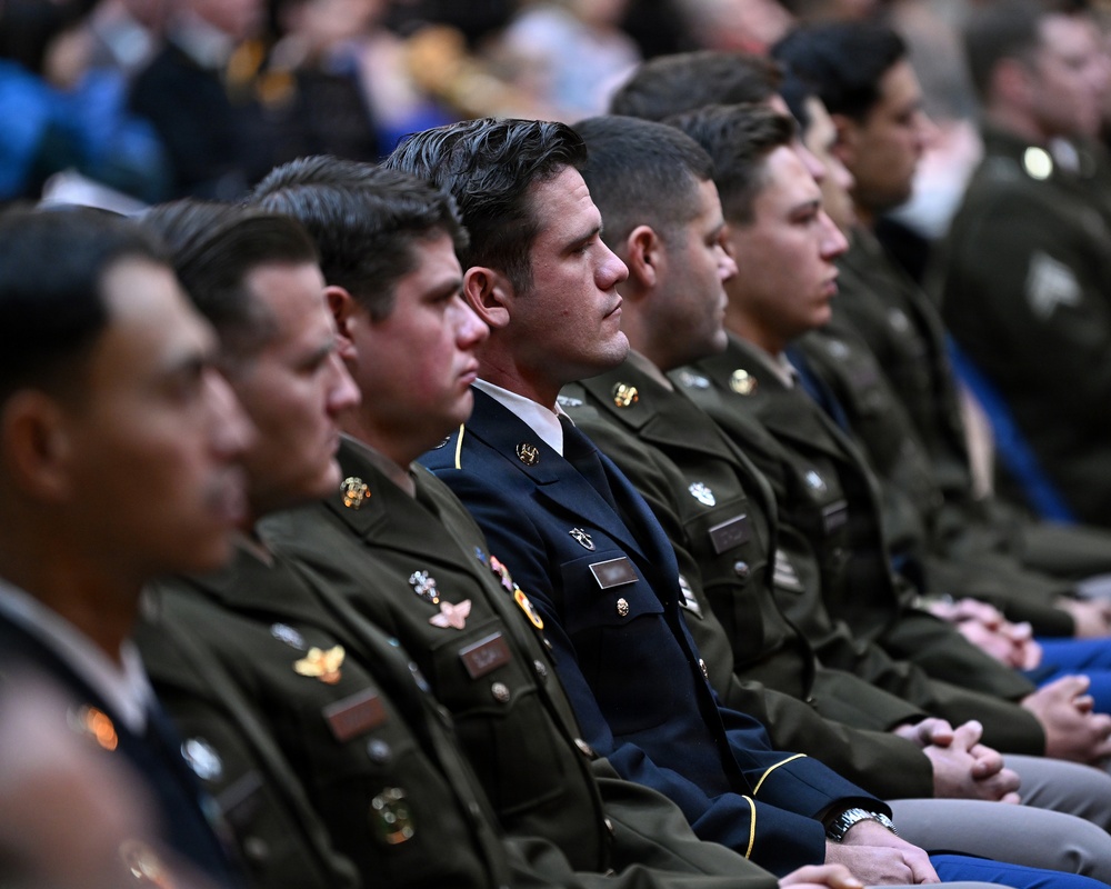 Special Forces Students Don Green Berets at Regimental First Formation