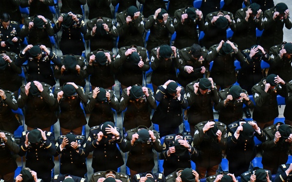 Special Forces Students Don Green Berets at Regimental First Formation