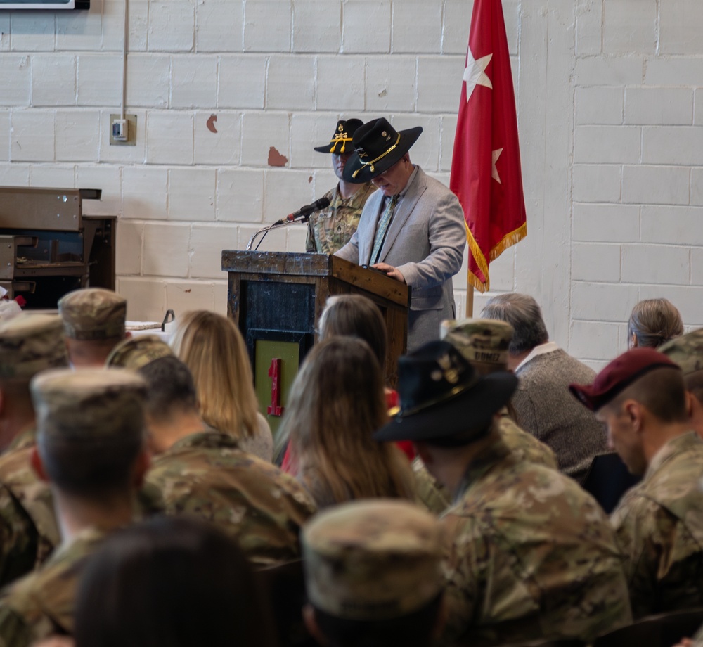 1st Squadron, 6th Cavalry Regiment cases colors at Marshall Army Airfield