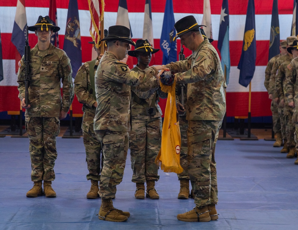 1st Squadron, 6th Cavalry Regiment cases colors at Marshall Army Airfield