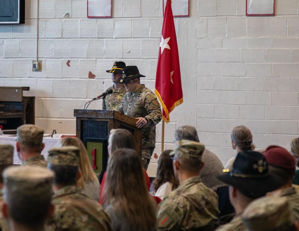 1st Squadron, 6th Cavalry Regiment cases colors at Marshall Army Airfield