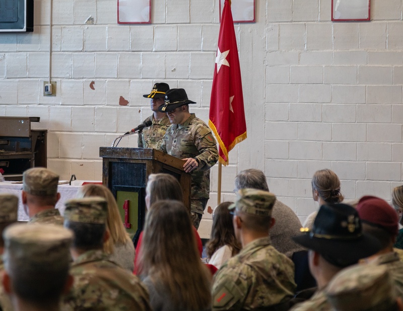 1st Squadron, 6th Cavalry Regiment cases colors at Marshall Army Airfield