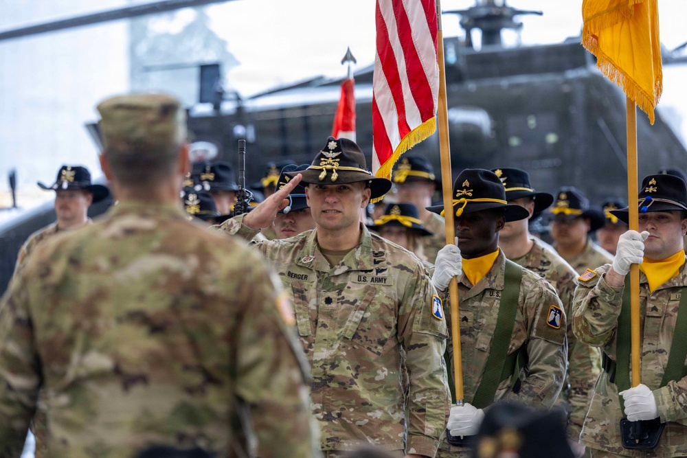 4th Squadron, 6th Cavalry Regiment cases colors at Gray Army Airfield