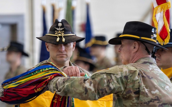 4th Squadron, 6th Cavalry Regiment cases colors at Gray Army Airfield