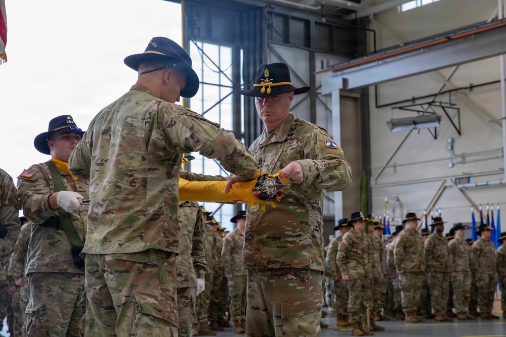 4th Squadron, 6th Cavalry Regiment cases colors at Gray Army Airfield