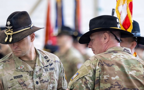 4th Squadron, 6th Cavalry Regiment cases colors at Gray Army Airfield
