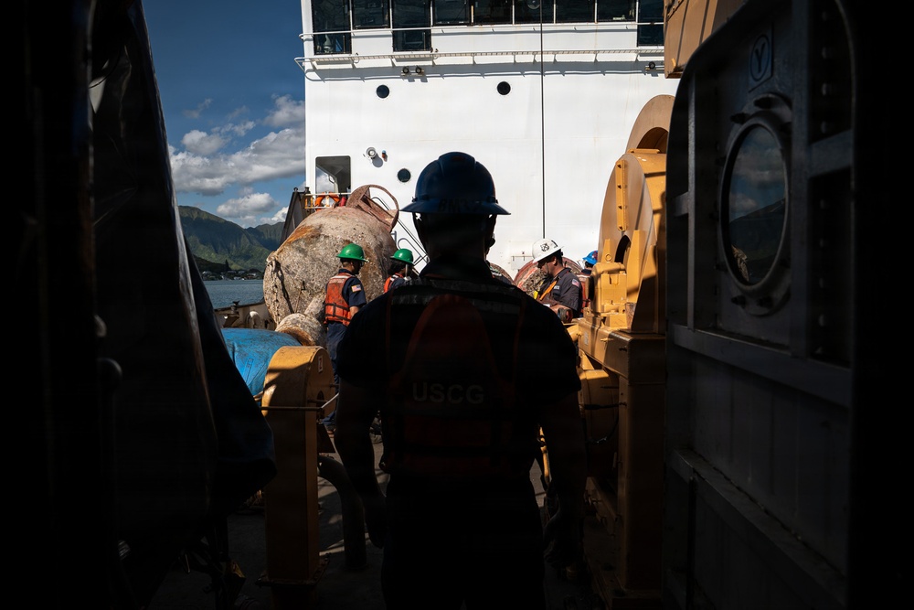 USCGC Juniper (WLB 201) conducts aids to navigation operations