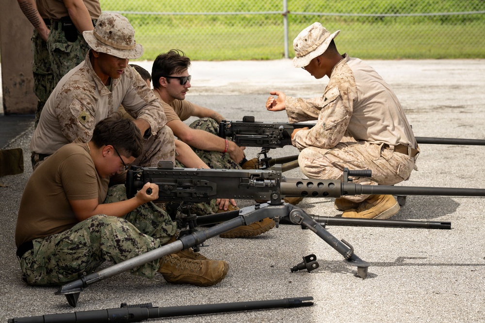 NMCB 133 trains on M2A1 .50 caliber machine guns