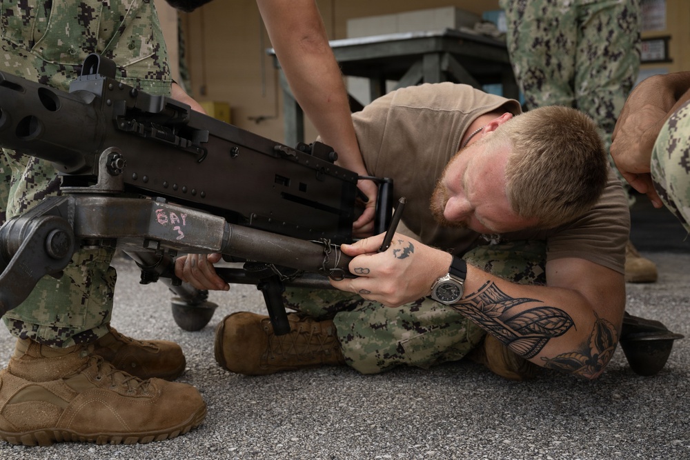 NMCB 133 trains on M2A1 .50 caliber machine guns