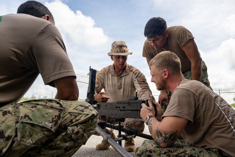 NMCB 133 trains on M2A1 .50 caliber machine guns