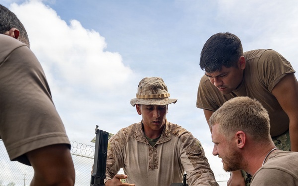 NMCB 133 trains on M2A1 .50 caliber machine guns